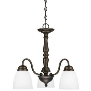 Sea Gull Lighting Northbrook 3 Light Roman Bronze Chandelier with Satin Etched Glass 3112403 191