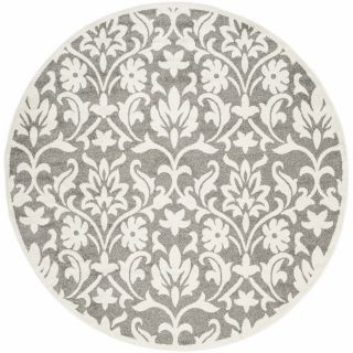 Safavieh Amherst Dark Grey and Beige Round Indoor and Outdoor Machine Made Area Rug (Common: 7 x 7; Actual: 84 in W x 84 in L x 0.5 ft Dia)