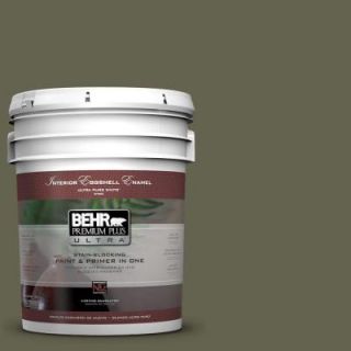BEHR Premium Plus Ultra 5 gal. #N350 7 Russian Olive Eggshell Enamel Interior Paint 275305