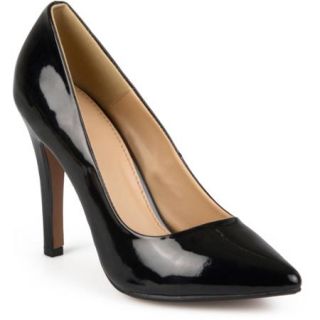 Brinley Co. Womens Wide Width Pointed Toe Patent Pumps
