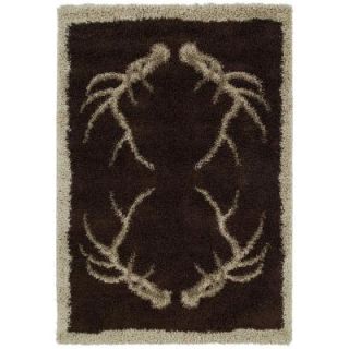 United Weavers Overstock Painted Buck Chocolate 7 ft. 10 in. x 10 ft. 6 in. Contemporary Area Rug 320 02951 811