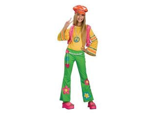 Flower Power 60'S 70'S Hippie Costume Child Tween Size 2 4 Medium
