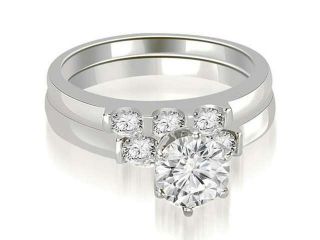 1.75 cttw. Round Cut Diamond Engagement Bridal Set in 14K White Gold (SI2, H I)