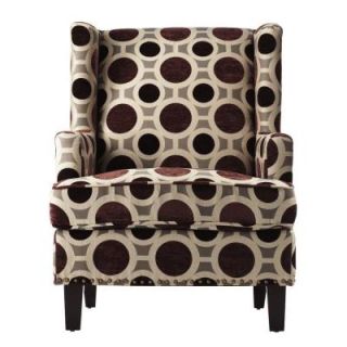 Home Decorators Collection Vincent Mulberry Fabric Wing Back Arm Chair 0947200400