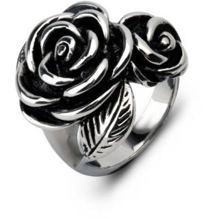 Steel Art Stainless Steel Rose Ring, Size 8