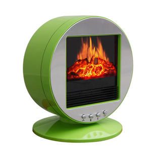 CorLiving Desktop Fireplace / Space Heater   Green & Silver