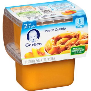 Gerber 2nd Foods Peach Cobbler Baby Food, 3.5 oz, 2 count