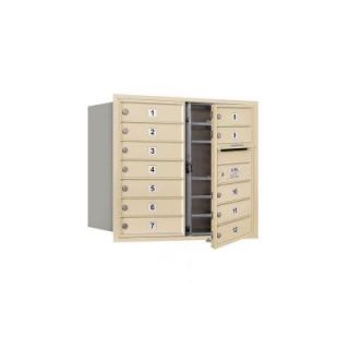 Salsbury Industries 3700 Series 27 in. 7 Door High Unit Sandstone Private Front Loading 4C Horizontal Mailbox with 12 MB1 Doors 3707D 12SFP