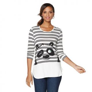 Kung Fu Panda 3 Striped Shirttail Hem Graphic Tee   7962274