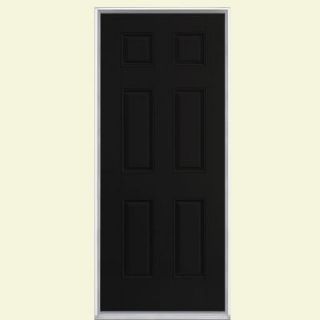 Masonite 36 in. x 80 in. 6 Panel Painted Smooth Fiberglass Prehung Front Door with No Brickmold 19990