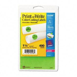 Avery Print or Write Round Color Coding Removable Labels   Office