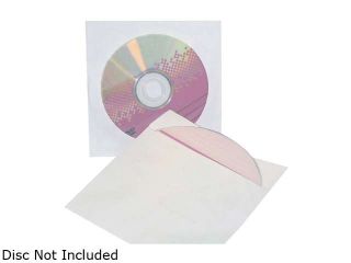 inland 2854 Pro Paper CD DVD Sleeves White 50 Pack