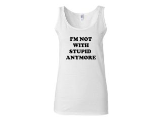 Junior I'm Not With Stupid Anymore Graphic Sleeveless Tank Top
