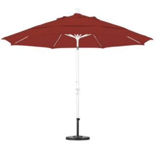 California Umbrella 11 ft. Fiberglass Collar Tilt Double Vented Patio Umbrella in Brick Pacifica GSCUF118170 SA40 DWV