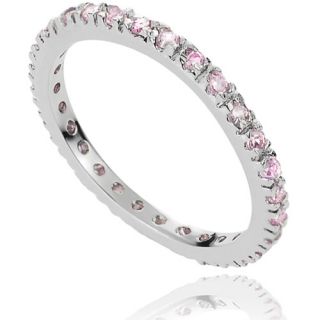 Alexandria Collection CZ October Birthstone Sterling Silver Eternity Band