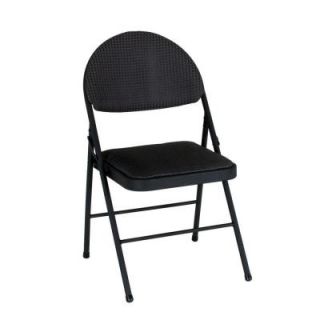 Cosco 19.69 in. x 34.25 in. Folding Comfort Chair in Black (4 Pack) 37975TMS4E