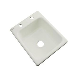 Thermocast Crisfield Drop In Acrylic 17 in. 2 Hole Single Bowl Entertainment Sink in Tender Grey 26281