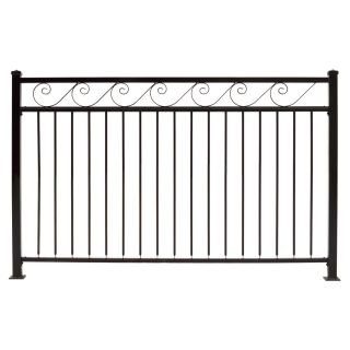Gilpin Oasis Black Metal Steel (Not Wood) Decorative Metal Fence Panel (Common: 6 ft x 4 ft; Actual: 6 ft X