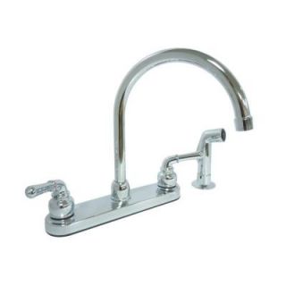 KISSLER & CO Dominion 2 Handle Standard Kitchen Faucet with Side Sprayer in Chrome 77 6105