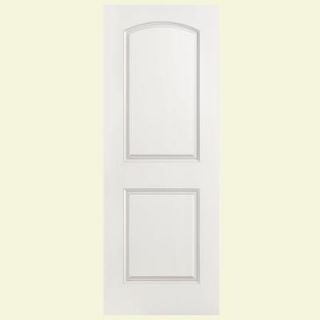 Masonite 28 in. x 80 in. Solidoor Roman Smooth 2 Panel Round Top Solid Core Primed Composite Interior Door Slab 24928