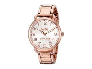 COACH Delancey 36mm Etched Bracelet Watch White Sunray/Rose Gold