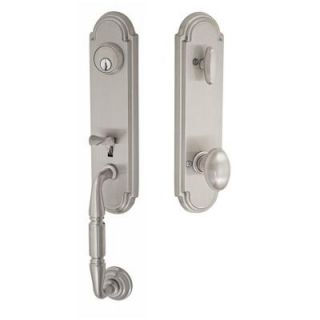 Fusion Brushed Nickel Yorkshire Interconnect Interior Handle Set with Egg Knob H 02 T5 0 BRN