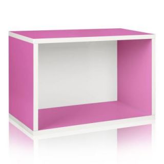 Way Basics zBoard Eco 22.8 in. x 15.5 in. Pink Stackable Single Shelf and Shoe Rack BS 285 580 390 PK