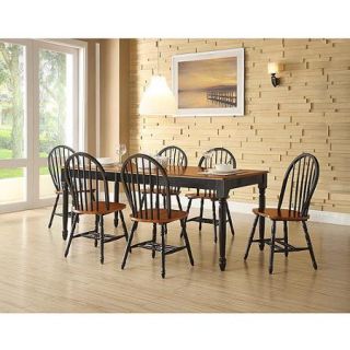 Better Homes and Gardens Autumn Lane 7 Piece Dining Set with Leaf, Black/Oak