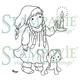 Stampavie Penny Johnson Clear Stamp Winters Night 3 1/2   Home