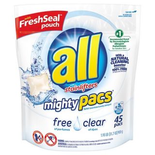 all Mighty Pacs Free Clear Laundry Detergent, 45ct
