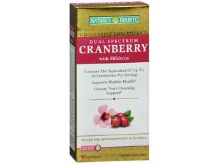 Nature's Bounty Dual Spectrum Cranberry with Hibiscus Dietary Supplement   60 Softgels
