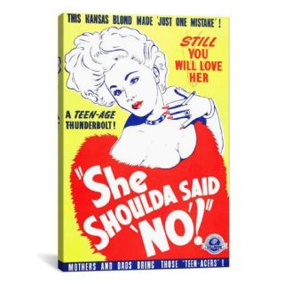 iCanvasArt She Shoulda Said No! Vintage Movie Poster Canvas Print Wall Art
