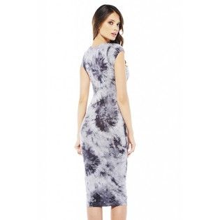 AX Paris   Women’s Tie Dye Midi Grey Dress   Online Exclusive