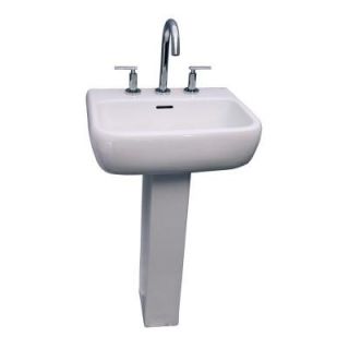 Barclay Products Metropolitan 600 Pedestal Combo Bathroom Sink in White 3 1008WH