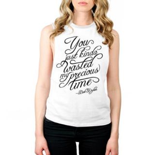 Juniors Bob Dylan Precious Time Graphic Muscle Tank by Isaac Morris