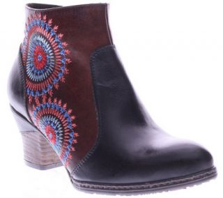Spring Step Leather and Embroidered Ankle Boots  Remarkable —