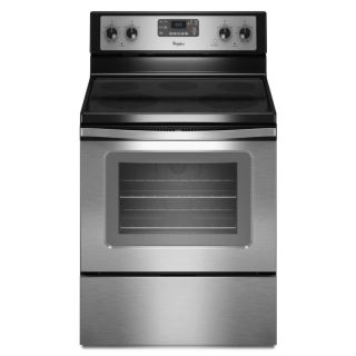 Whirlpool Smooth Surface Freestanding 5 Element 5.3 cu ft Self Cleaning Convection Electric Range (Stainless Steel) (Common: 30 in; Actual: 29.87 in)