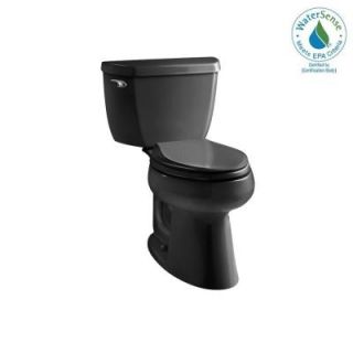 KOHLER Highline Classic Comfort 2 piece 1.28 GPF Single Flush Elongated Toilet in Black K 3658 7