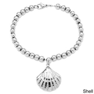 Stainless Steel Beaded Bracelet with Shell Charm   15828354