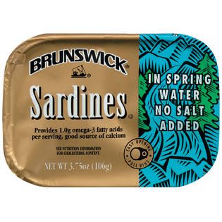 Brunswick In Spring Water No Salt Added 3.75 Oz Tin Overwrap Sardines