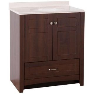 St. Paul Highland 30 in. Vanity in Truffle with Colorpoint Vanity Top in Coral DISCONTINUED HL30P2COM TR