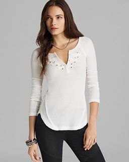 Free People Top   Waffle Battalion Thermal