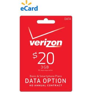 Verizon Data Add On $20 Card (Email Delivery)