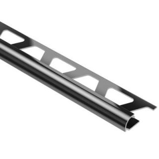 Schluter Rondec Bright Black Anodized Aluminum 3/8 in. x 8 ft. 2 1/2 in. Metal Bullnose Tile Edging Trim RO100AGSG