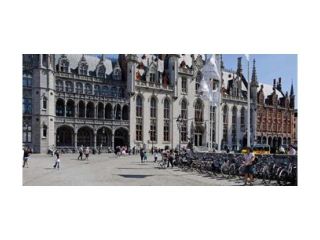 Tourists at a market, Bruges, West Flanders, Belgium Poster Print by Panoramic Images (36 x 12) 