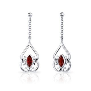 Oravo Ornate Style 2.75 Carats Marquise Cut Sterling Silver Garnet