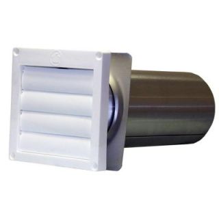 Speedi Products 4 in. Louvered Plastic Flush Exhaust Hood in White with 11 in. Tail Pipe EX HLWT 04