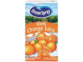 Aseptic Juice Boxes, 100% Orange, 4.2Oz, 40/Carton