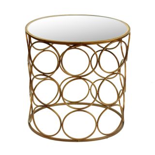 Metal Circle Accent Oval Table 21 Antique Gold