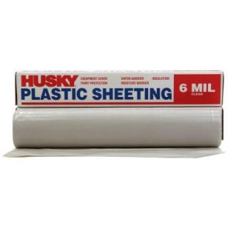 Husky 10 ft. 4 in. x 100 ft. Clear 6 mil Plastic Sheeting CF06103C